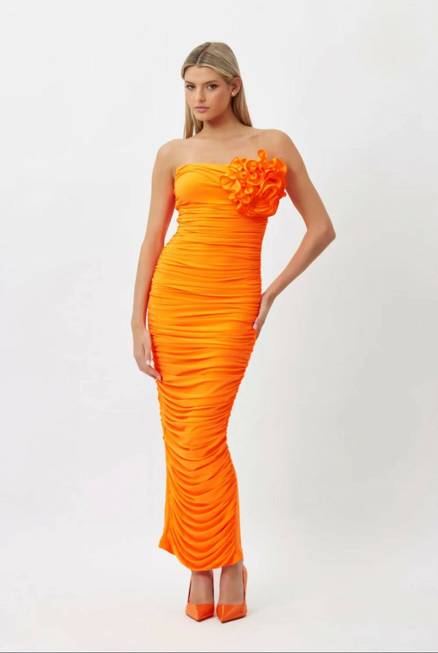 Bianca & Bridgett Tara Midi Orange Size 12 - 12 / Orange - Dresses