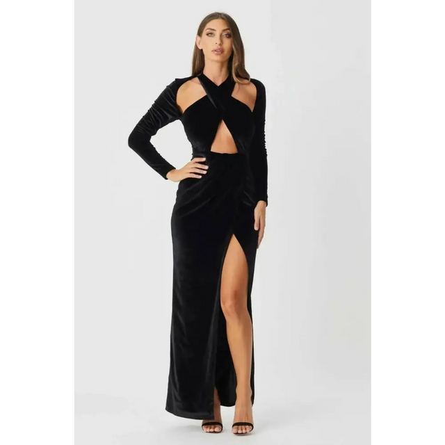 Bianca & Bridgett Wynter Long Black Dress - 12 / Black - Dresses