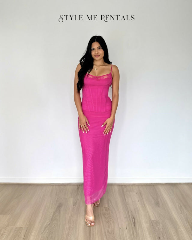 House of CB Oliviera Nalini Maxi Dress Fuchsia