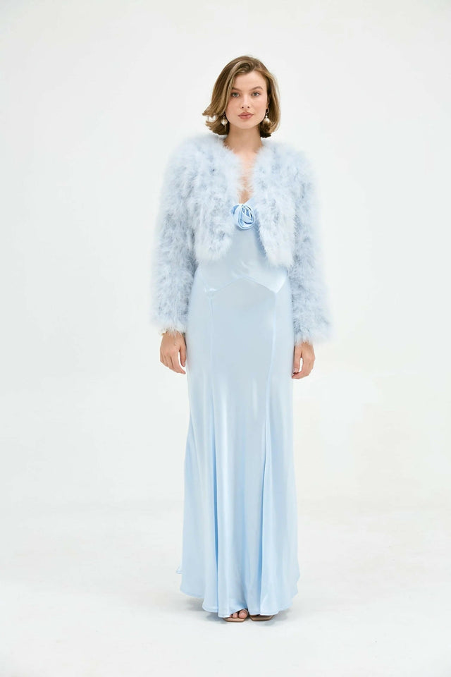 Bübish Luxe Savannah Rosette Gown - 8 / Blue - Dresses