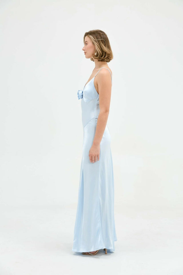Bübish Luxe Savannah Rosette Gown - 8 / Blue - Dresses