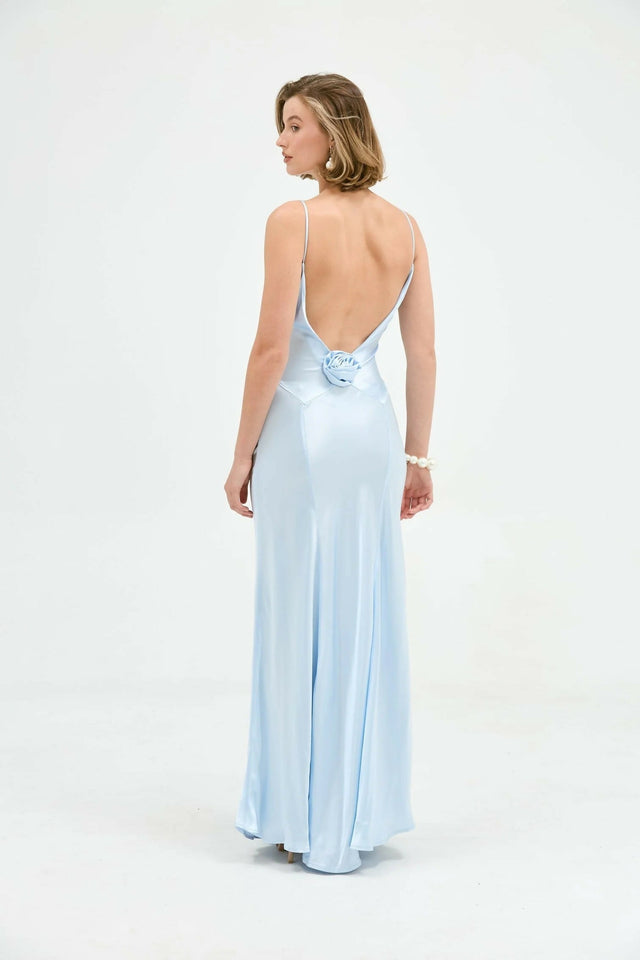 Bübish Luxe Savannah Rosette Gown - 8 / Blue - Dresses