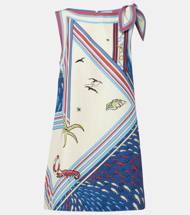 Alémais Apollo Bow-Detail Printed Mini Dress
