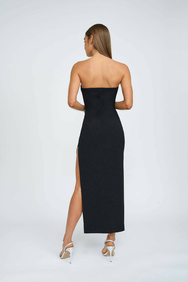 By Johnny Ginny Scoop Front Midi Dress Black Size 10 - 10 / Black - Dresses