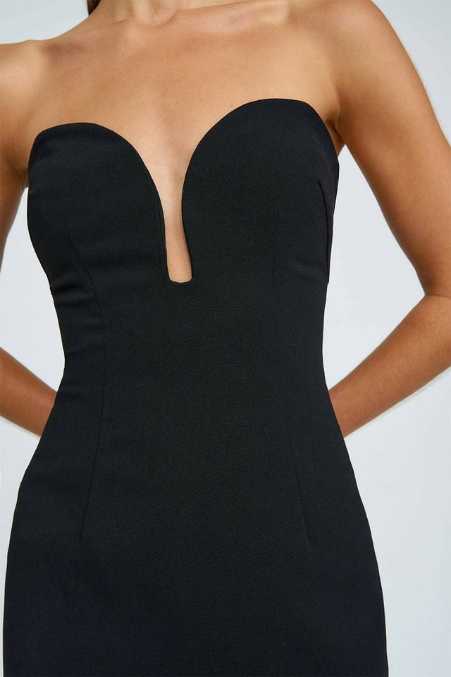 By Johnny Ginny Scoop Front Midi Dress Black Size 10 - 10 / Black - Dresses