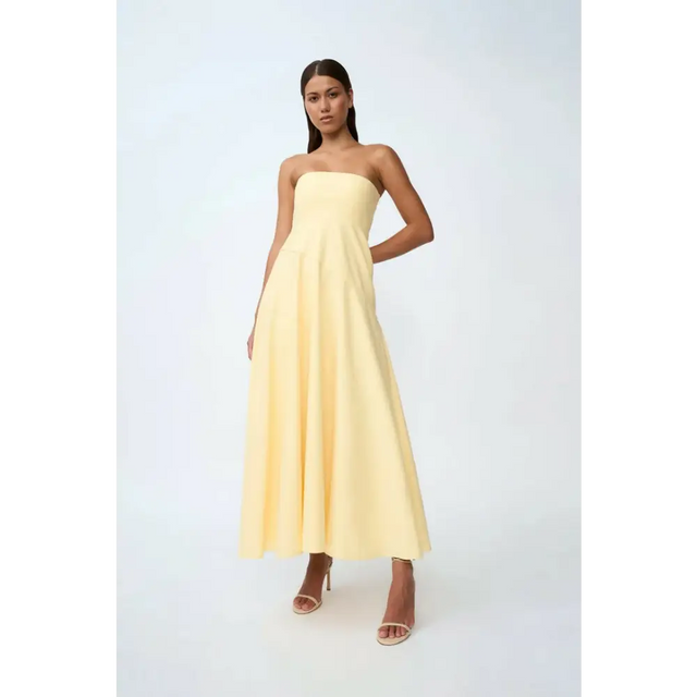 By Johnny Lemon Drop Strapless Dress - 12 / Yellow - Dresses