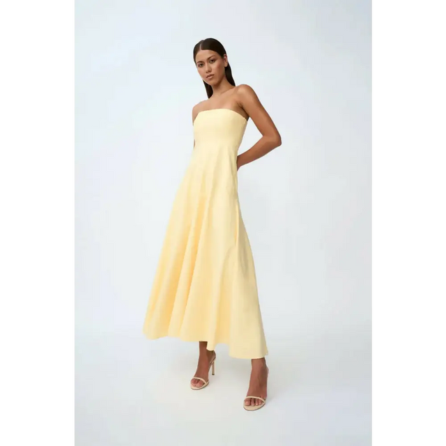 By Johnny Lemon Drop Strapless Dress - 12 / Yellow - Dresses