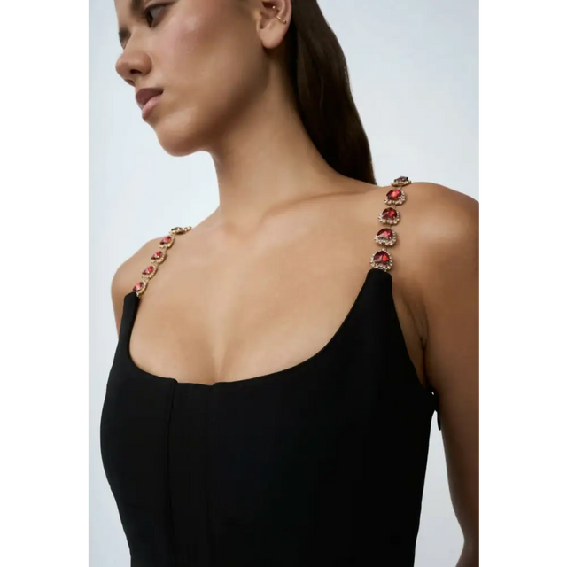 By Johnny Love Chain Mini Dress Size 14 - 14 / Black