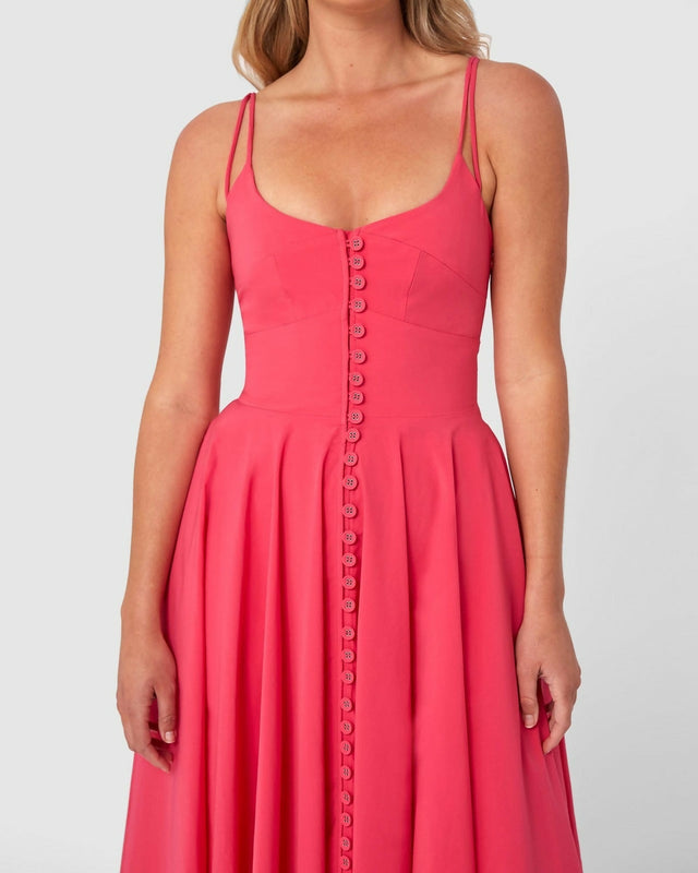 By Johnny Party Button Dress in Pink - 6 / Pink - Dresses