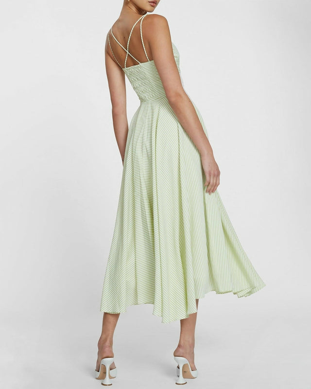 By Johnny Pistachio Stripe Dress - 8 / Green - Dresses