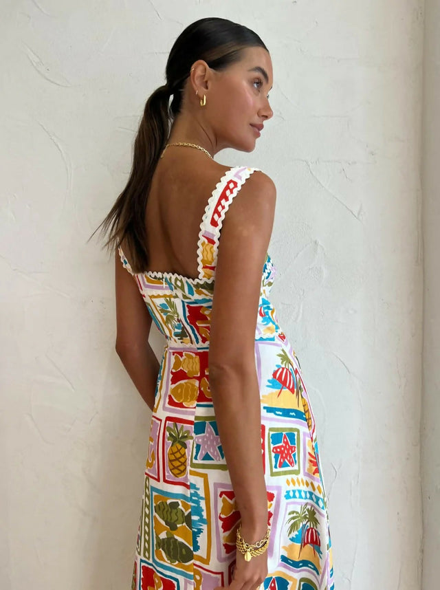 By Nicola Goldie Maxi Dress in Summer Vacation - 8 / Print - Dresses