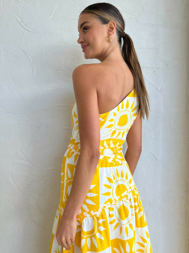 By Nicola Goldie One Shoulder Maxi Dress in Large Sol Size 12 - 12 / Yellow - Dresses