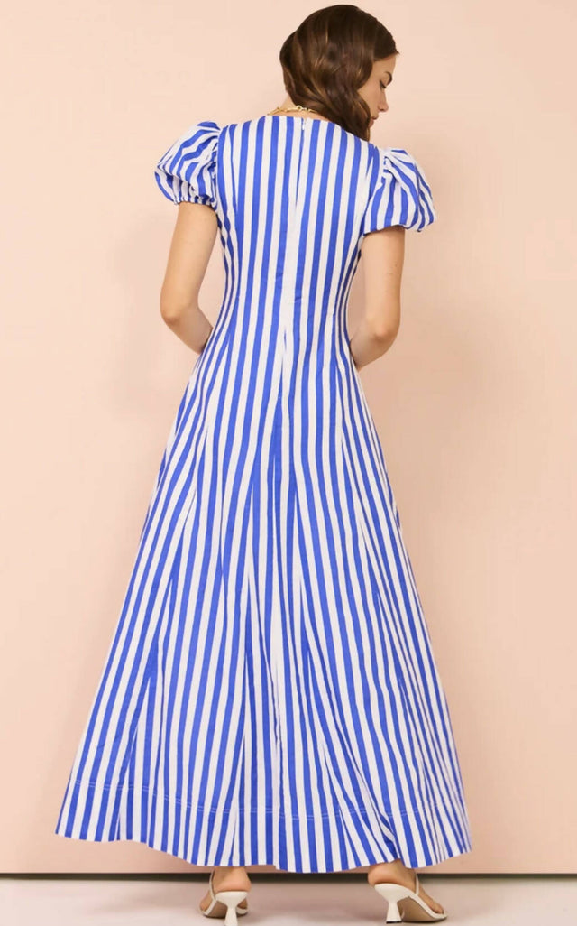 By Nicola By Nicola S/S Wavy Maxi Dress In Stripe - 8 / Multi - Dresses
