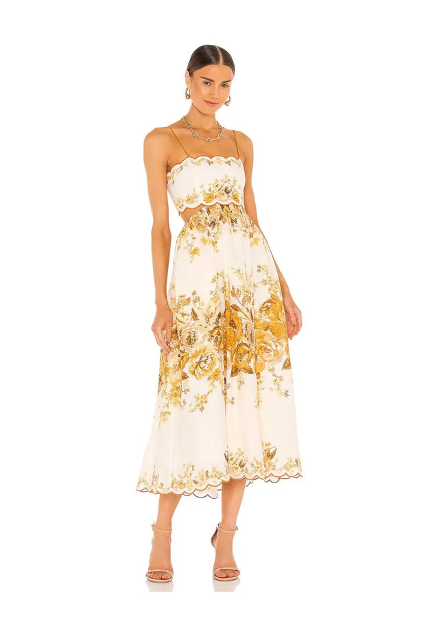 Zimmermann Aliane Scallop Midi Dress
