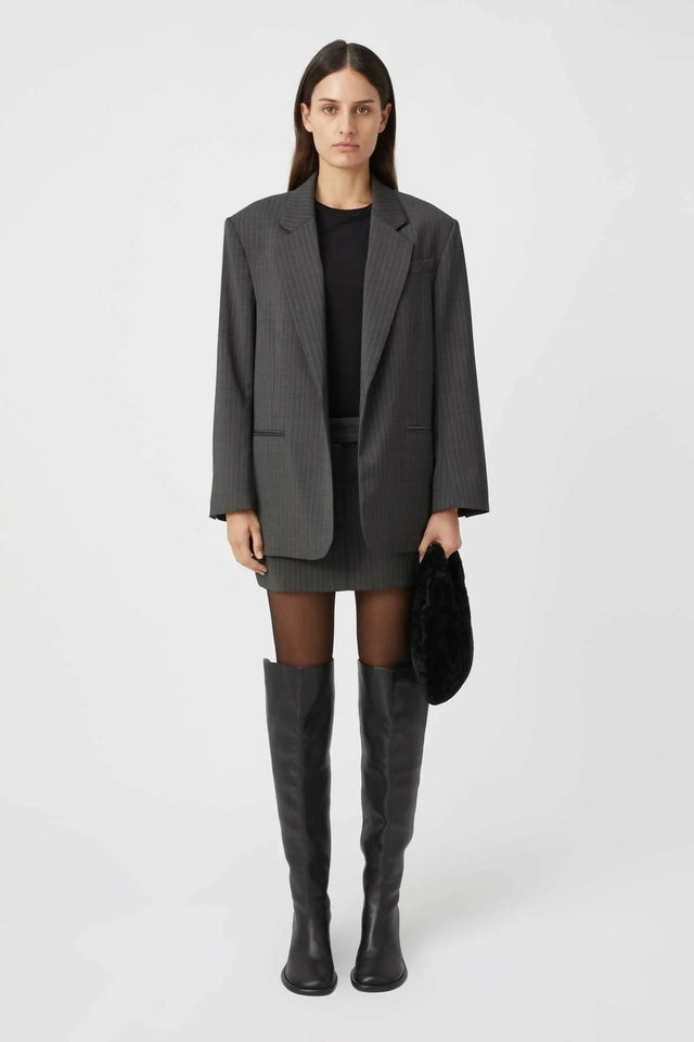 Camilla and Marc Brancusi Blazer and Mini Skirt in Charcoal Pinstripe - Outfit Sets