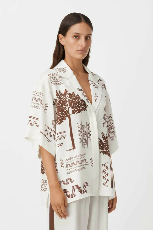 Camilla And Marc Cassia Short Sleeve Shirt and Pant in Oyster Grey - Outfit Sets