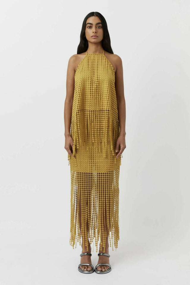 Camilla and Marc - Camilla And Marc Freya Lace Halterneck Top and Skirt in Citron Yellow