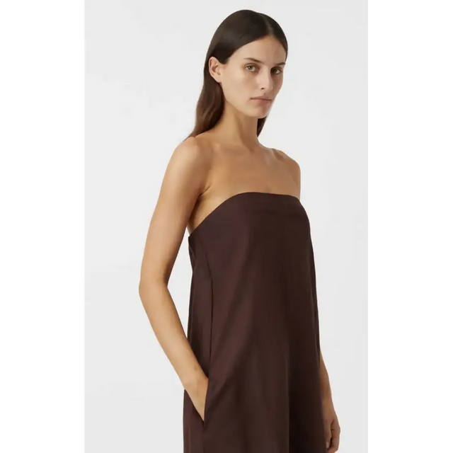 Camilla and Marc Honora Strapless Gown Chocolate Brown Size 8 - 8 / Brown - Dresses