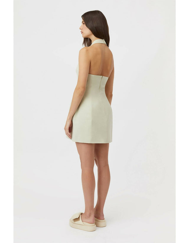 Camilla and Marc - Camilla And Marc Petra Halter Neck Mini Dress in Pistachio Grey
