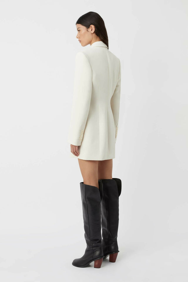 Camilla And Marc Riba Mini Blazer Dress in Cream - Dresses