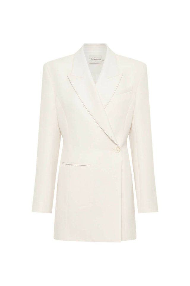 Camilla And Marc Riba Mini Blazer Dress in Cream - Dresses