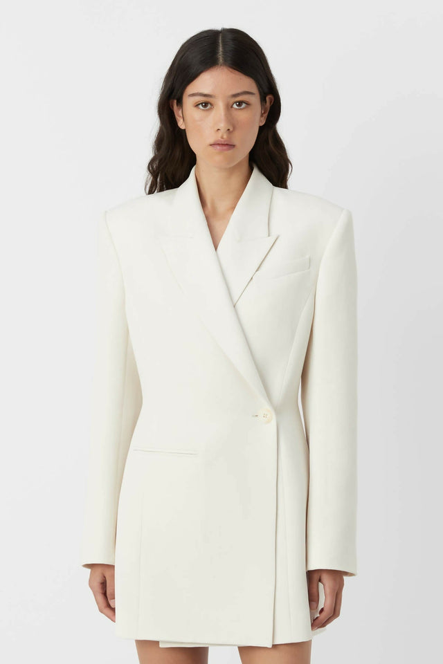 Camilla And Marc Riba Mini Blazer Dress in Cream - Dresses