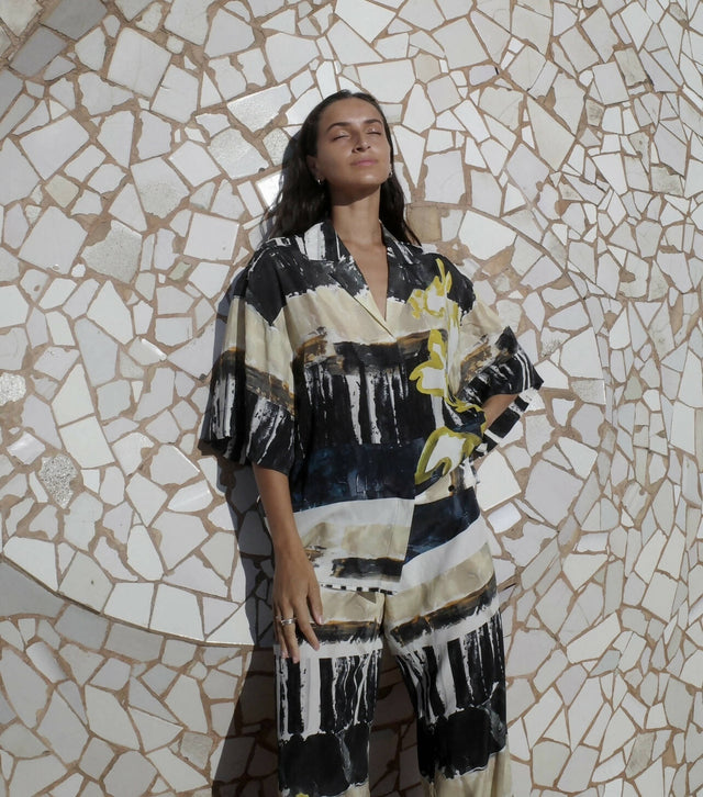 Camilla and Marc - Camilla And Marc Skye Printed Short Sleeve Shirt and Pant Set