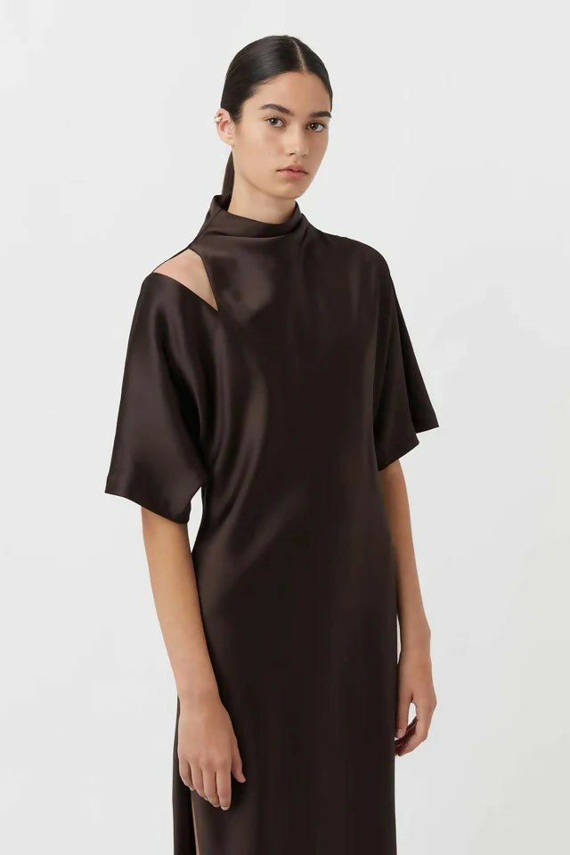 Camilla and Marc Sorrell Maxi Dress in Chocolate - 14 / Brown - Dresses