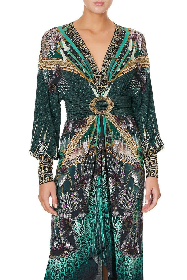 Camilla Fitzgeralds Flapper Belted Jersey Dress Size XXL - 16 / Multi - Dresses