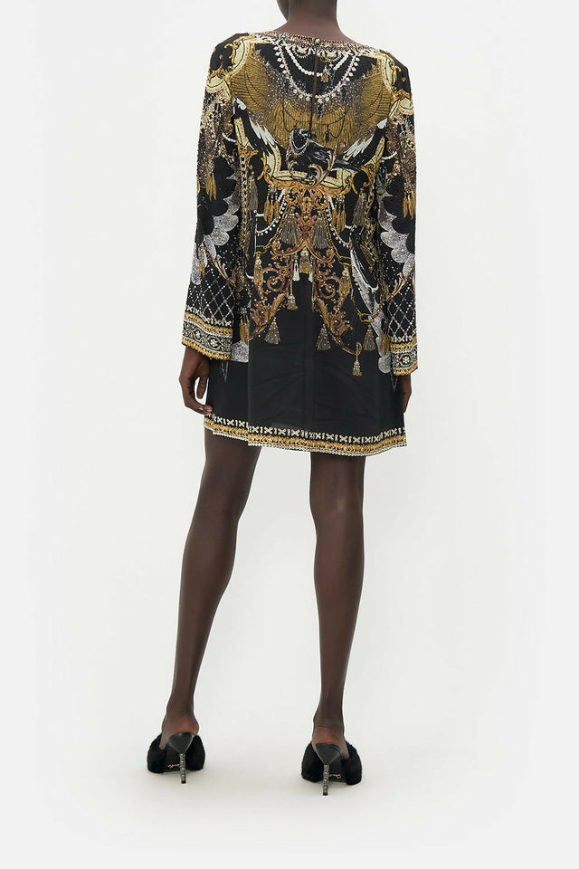 CAMILLA_00018980_LONG_SLEEVE_DEEP_V_SHORT_DRESS_RAVIN_RAVEN_3