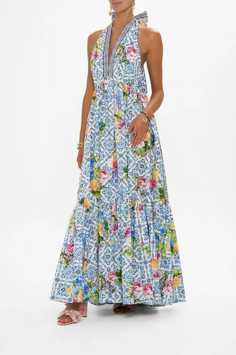 Camilla Ruffle Hem Halter - Wall to Wall Wonders - Multi / 12 - Dresses