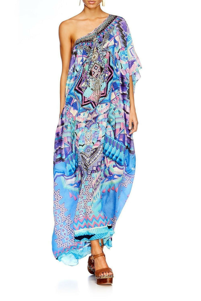 Camilla Threads of Cosmos Round Neck Kaftan One Size - Dresses