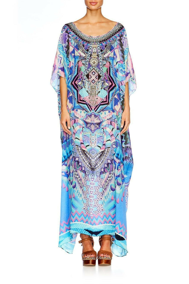 Camilla Threads of Cosmos Round Neck Kaftan One Size - Dresses