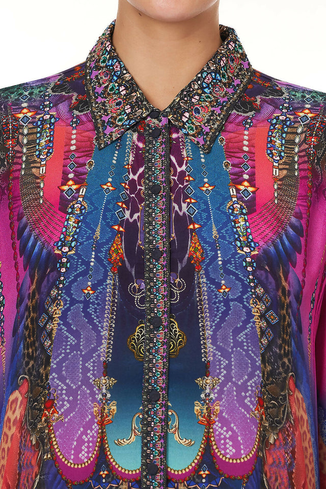 Camilla Tiered Shirt Dress - 8 / Multi - Dresses