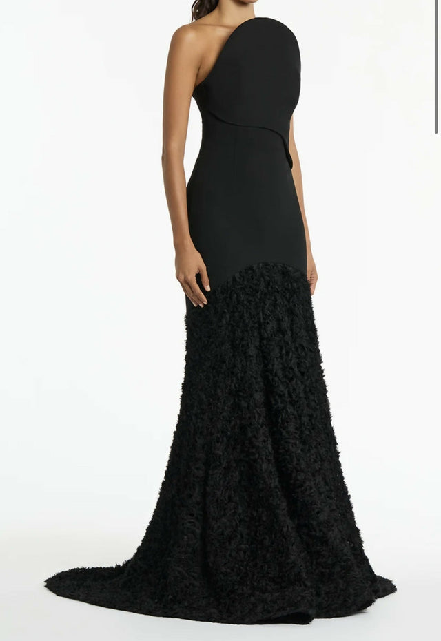 Carla Zampatti Black Nastro Strapless Gown - 6 / Black - Dresses