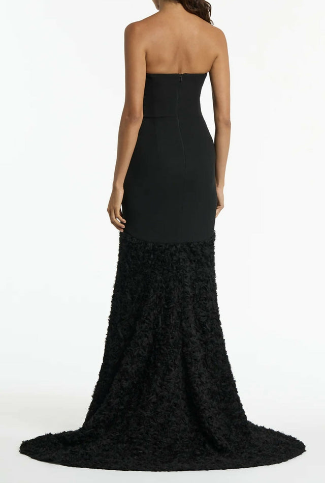 Carla Zampatti Black Nastro Strapless Gown - 6 / Black - Dresses