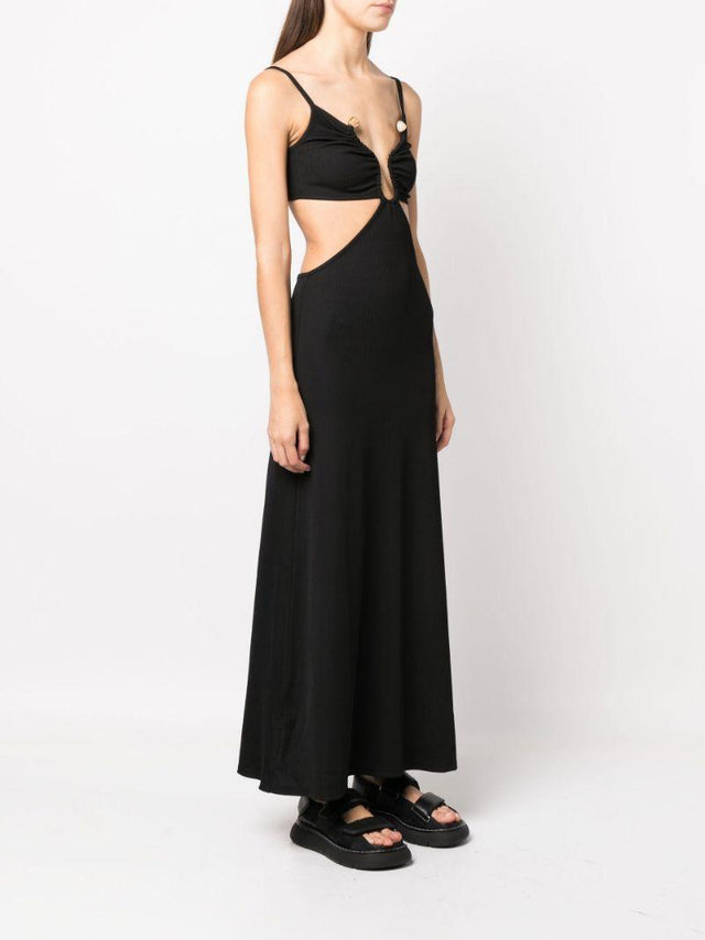 Christopher Esber Black Crystal Torso Bra Maxi Dress - Passion For Fashion