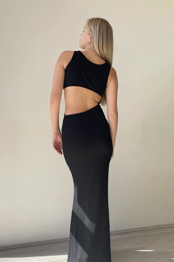 Christopher Esber Disconnect S Buckle Split Dress Black - 8 / Black - Dresses
