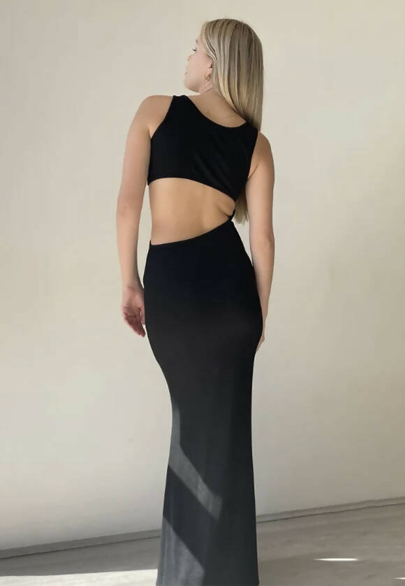 Christopher Esber Disconnect S Buckle Split Dress Black - 8 / Black - Dresses