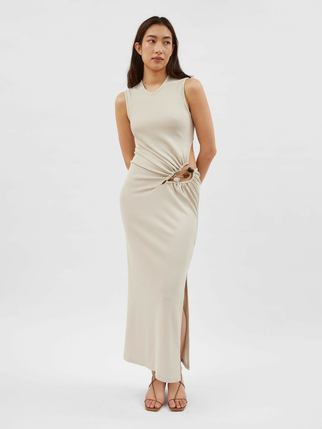 Christopher Esber Folia Float Buckle Dress - 6 / Cream - Dresses