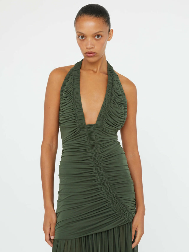 Christopher Esber Orion Gown Bottle Green - Dresses