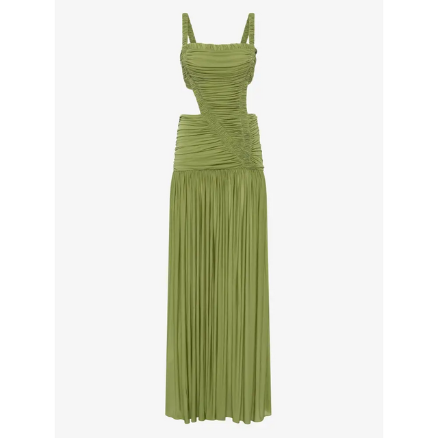 Christopher Esber Orion Separation Gown in Green Olive - Dresses