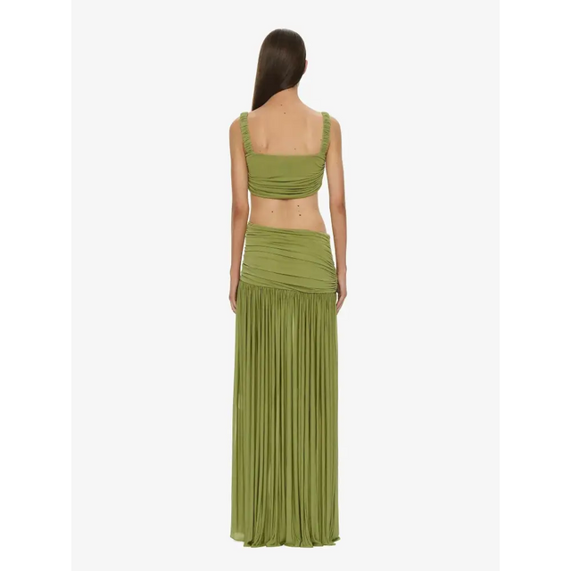 Christopher Esber Orion Separation Gown in Green Olive - Dresses