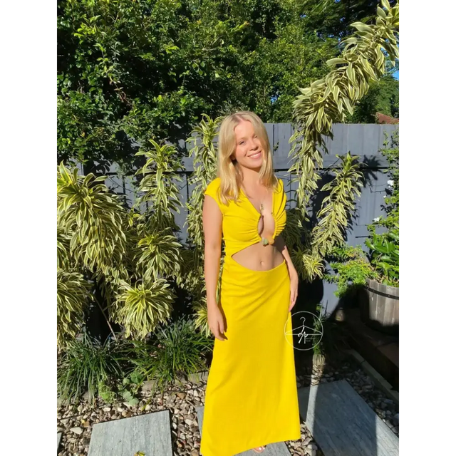 Christopher Esber Quartz Disconnect Torso Dress - 6 / Yellow - Dresses