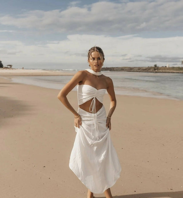 Christopher Esber Reversed Halter Disconnect - 8 / White - Dresses