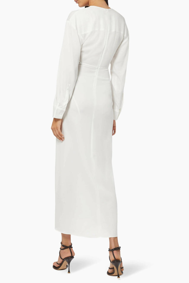 Christopher Esber Ruched Disconnect Shirt Dress in White - Dresses