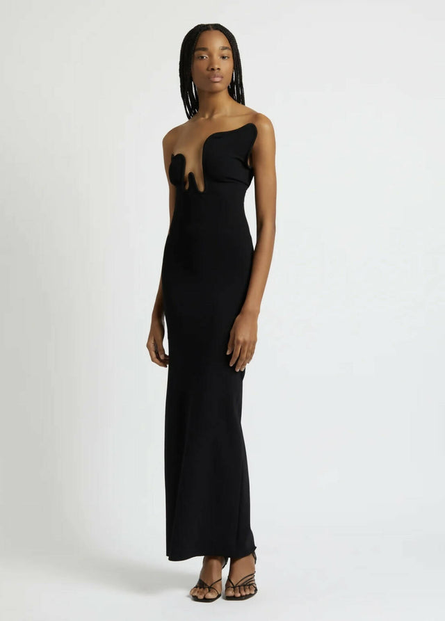 Christopher Esber Salacia Wire Column Strapless Dress - 4 / Black - Dresses