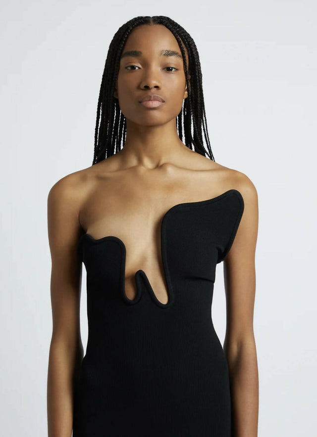 Christopher Esber Salacia Wire Column Strapless Dress - 4 / Black - Dresses