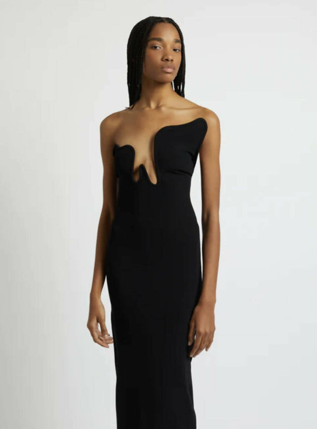 Christopher Esber Salacia Wire Column Strapless Dress - 4 / Black - Dresses