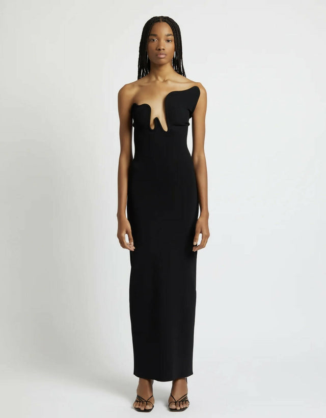 Christopher Esber Salacia Wire Column Strapless Dress - 4 / Black - Dresses